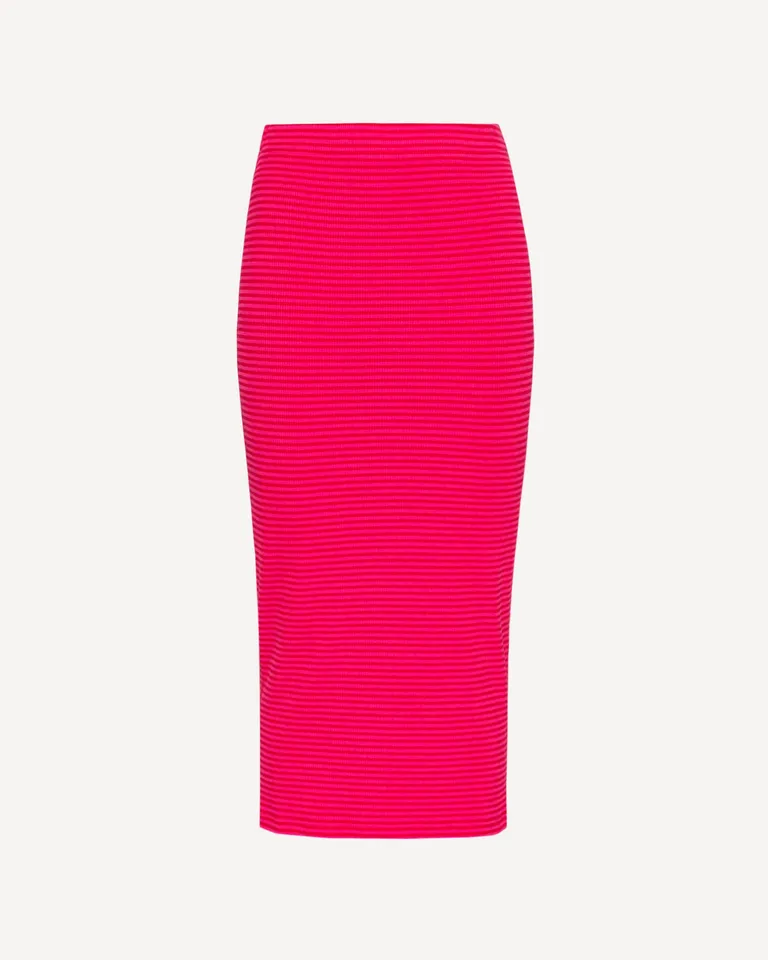 Falda midi rayada de corte entallado para un estilo femenino y moderno de Jazmin Chebar en Faldas para argentina