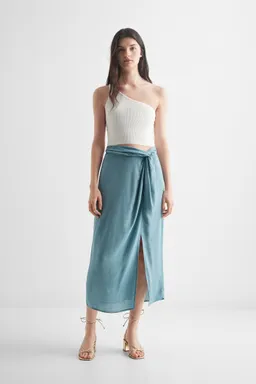 Falda midi con nudo de Mango Teen en Faldas para argentina