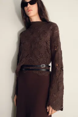 Jersey crochet flores de Mango en Buzos y Sweaters para argentina