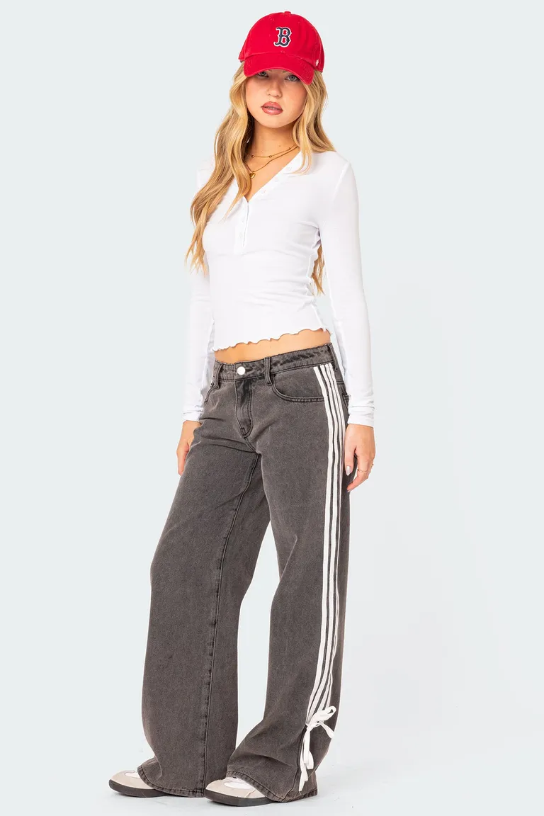 Jeans tiro bajo cintas de Edikted en Pantalones para argentina