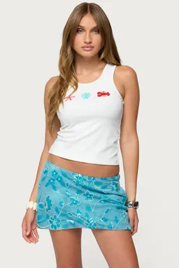 Musculosa acanalada cuentas ocean club de Edikted en Tops para argentina