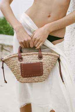 Capazo pequeño fibra natural de Mango en Bolsos y Carteras para argentina