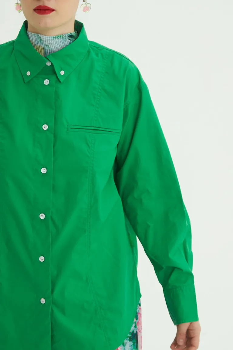 Camisa de poplín de algodón de corte amplio y recortes frontales de Las Pepas en Camisas para argentina