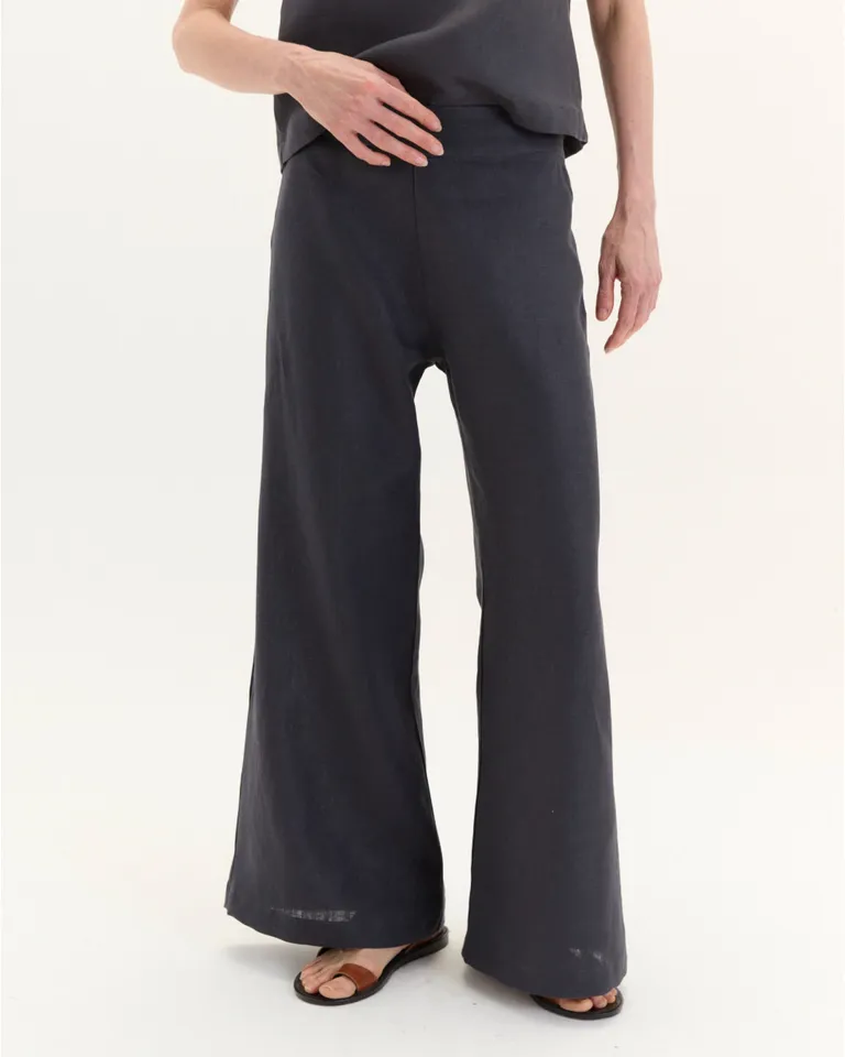 Pantalón de lino de corte regular con cierre lateral en color rosa de Blue Sheep en Pantalones para argentina