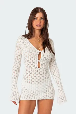 Brie minivestido crochet aberturas de Edikted en Vestidos para argentina