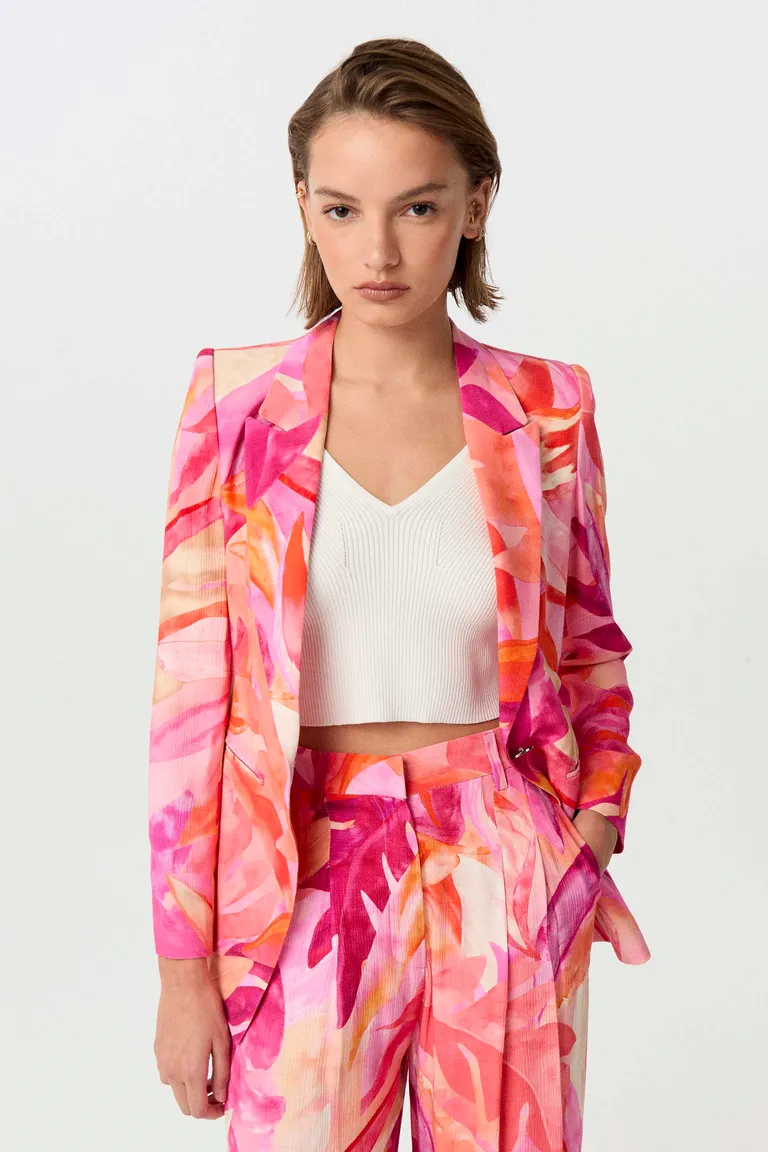 Blazer largo de sastrería con estampado colorido y silueta entallada de Markova en Blazers para argentina