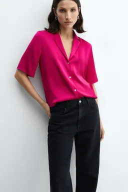 Camisa satinada manga corta de Mango en Camisas para argentina