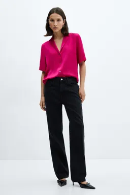 Camisa satinada manga corta de Mango en Camisas para argentina