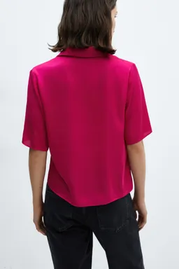 Camisa satinada manga corta de Mango en Camisas para argentina