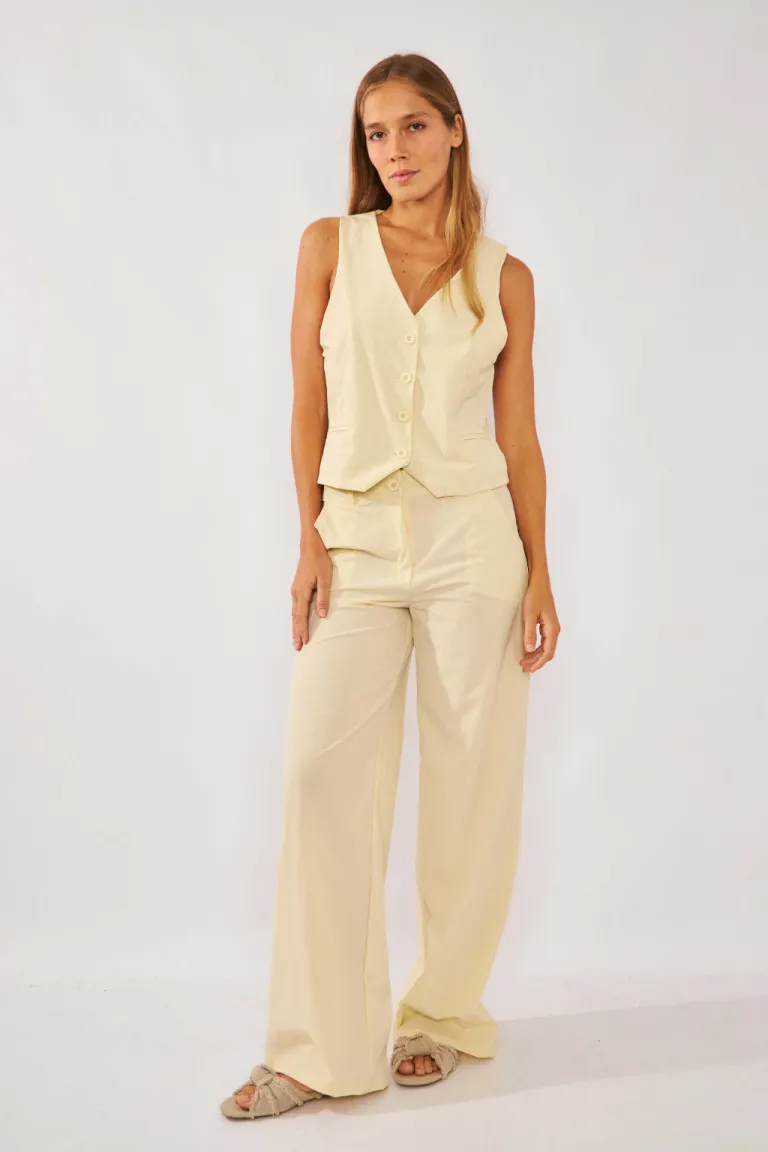 Pantalón sastre de corte amplio y pinzas, perfecto para looks formales y sofisticados de Belle en Pantalones para argentina