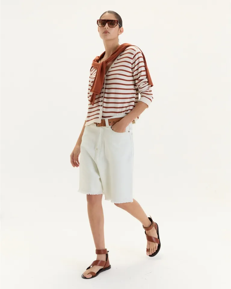 Cárdigan a rayas con detalles de botones y diseño clásico de Blue Sheep en Buzos y Sweaters para argentina