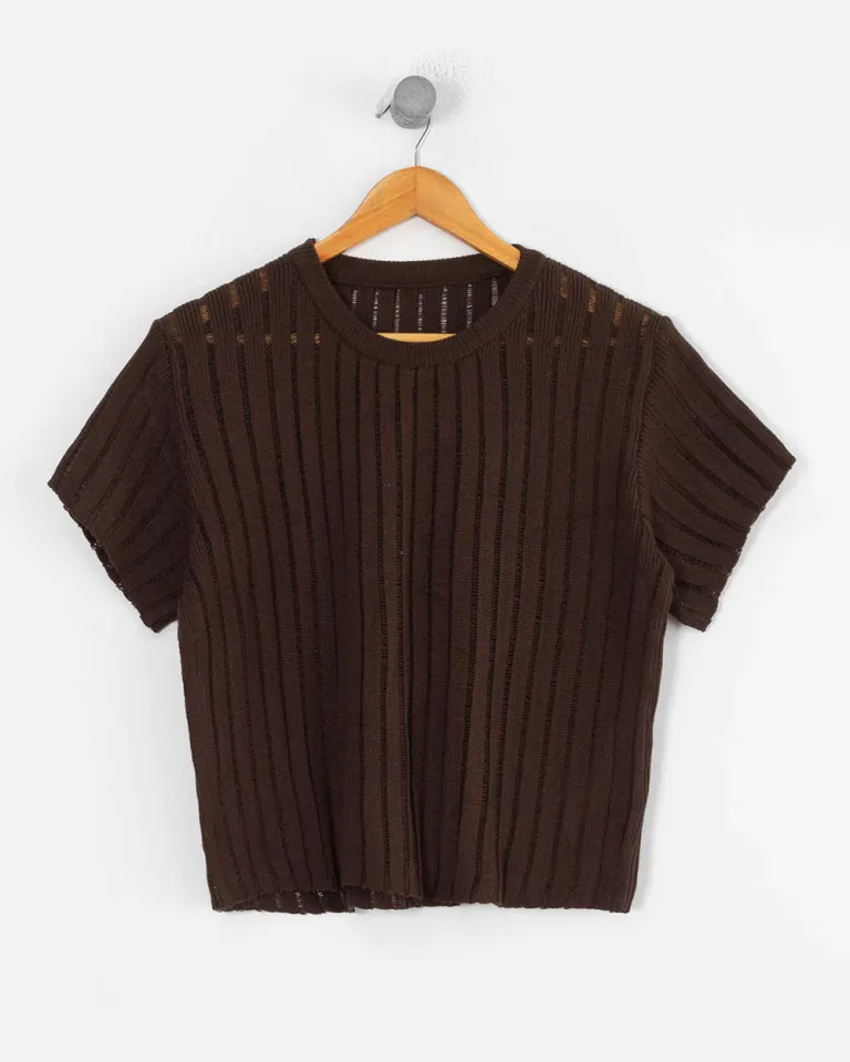 Tejida Remera Calada de Algodón para Mujer de Sky en Remeras para argentina