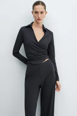 Pantalón wideleg cintura elástica de Mango en Pantalones para argentina