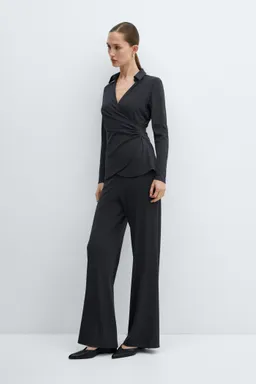 Pantalón wideleg cintura elástica de Mango en Pantalones para argentina