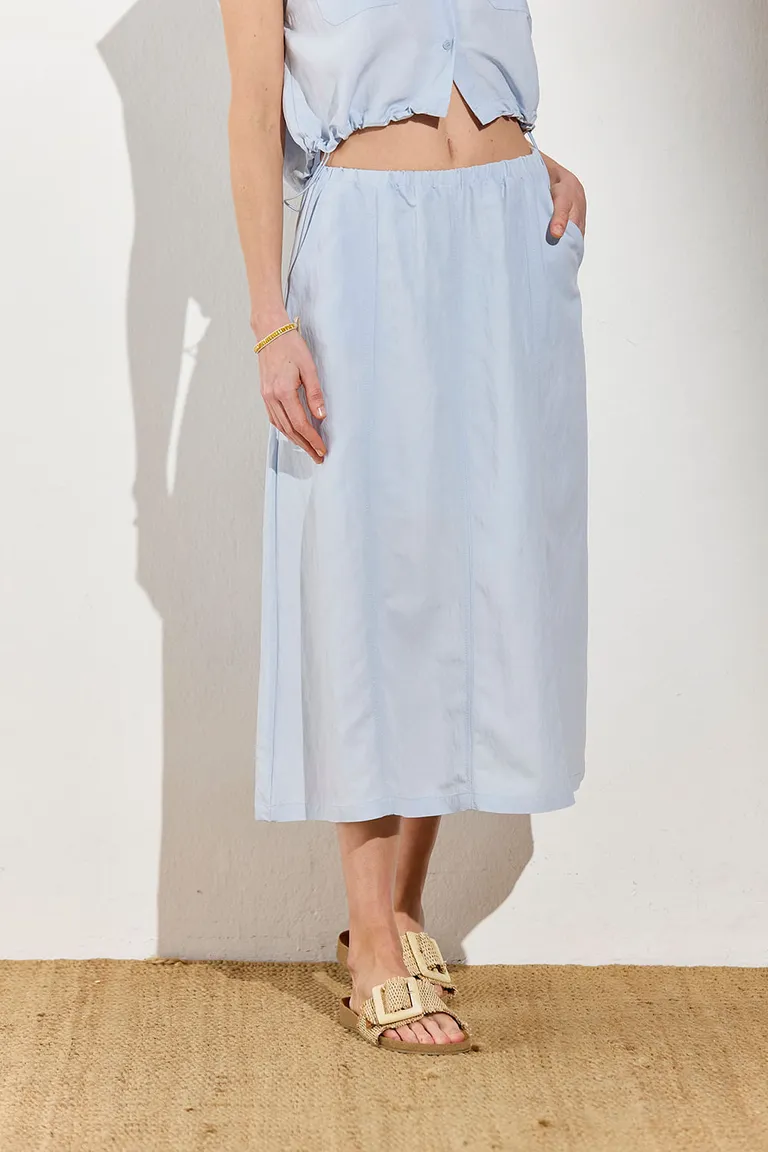 Falda recta con bolsillos laterales y cierre elástico de Indiastyle en Faldas para argentina