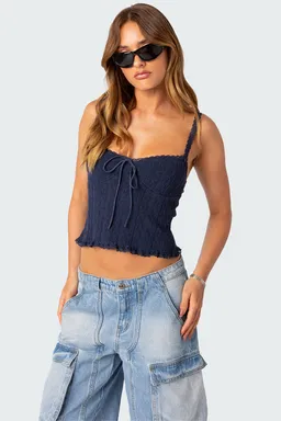 Musculosa tejida con encaje de Edikted en Tops para argentina