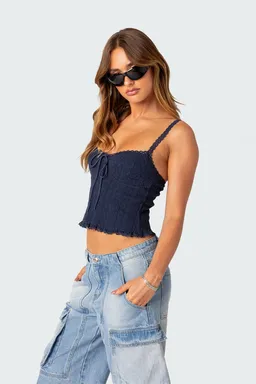 Musculosa tejida con encaje de Edikted en Tops para argentina