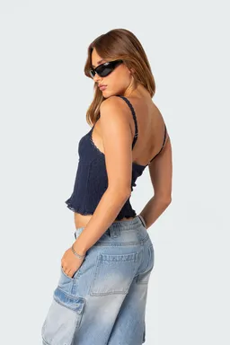 Musculosa tejida con encaje de Edikted en Tops para argentina