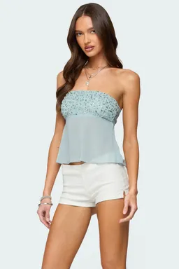 Top chiffon beadie sin breteles de Edikted en Tops para argentina