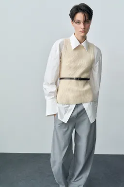 Top mezcla lana acanalado de Mango en Buzos y Sweaters para argentina