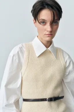 Top mezcla lana acanalado de Mango en Buzos y Sweaters para argentina
