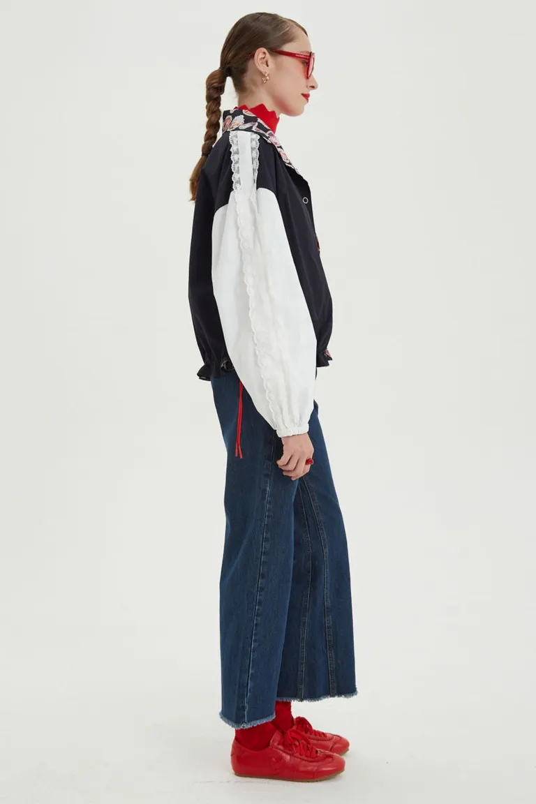 Pantalón de jean tiro alto con terminación desflecada en el ruedo de Las Pepas en Pantalones para argentina