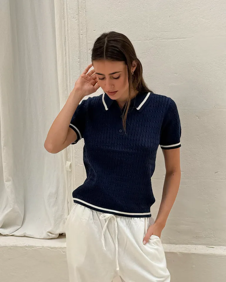 Remera chomba trenzada en diseño exclusivo y premium para mujer de Sky en Remeras para argentina