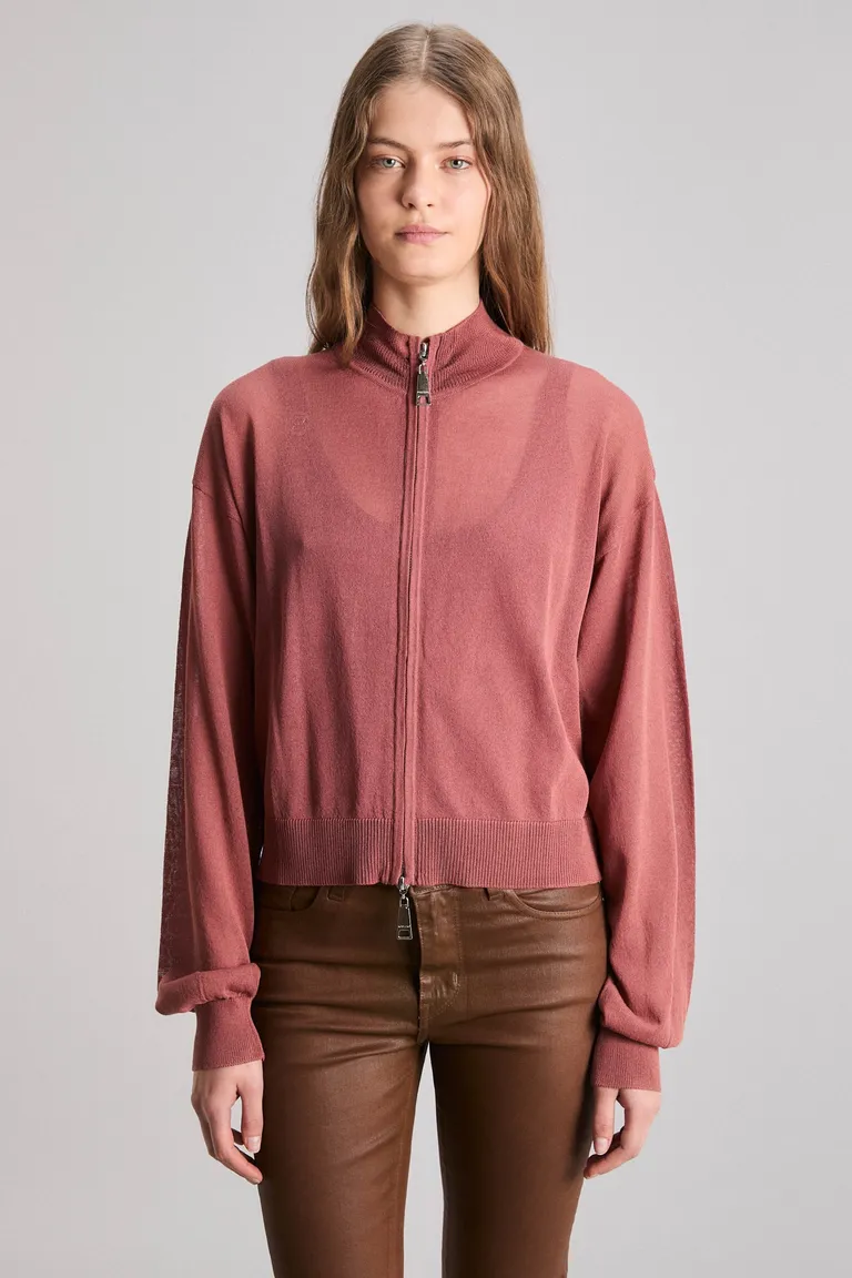 Chaqueta bomber rosa con diseño oversize y detalles de transparencia de Kosiuko en Chaquetas para argentina