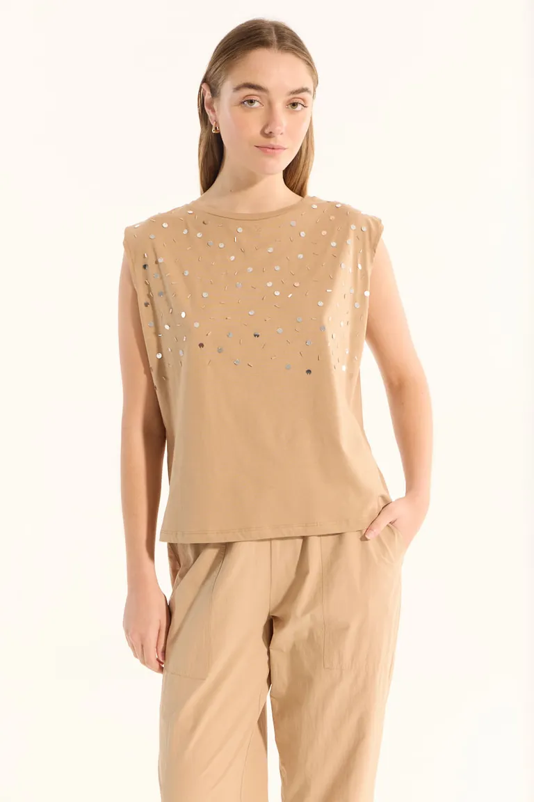 Remera de manga corta con detalle de aplique en el delantero de Portsaid en Remeras para argentina