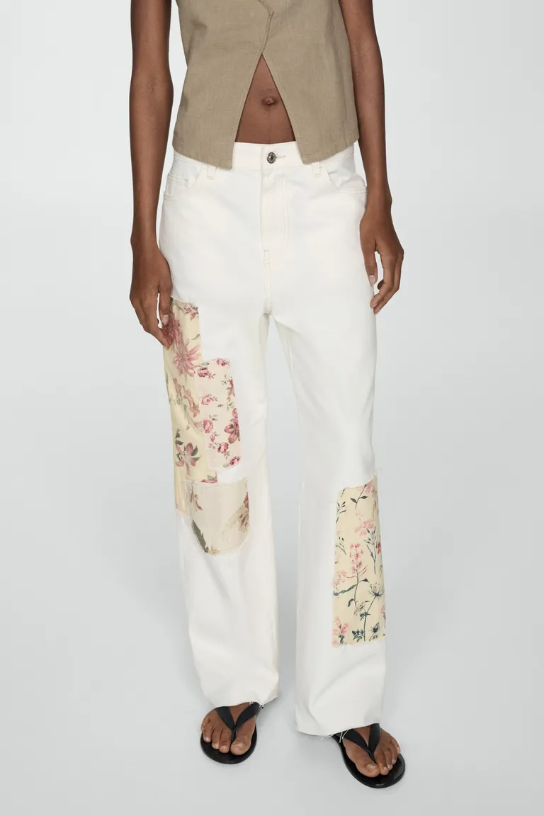Jeans rectos parches flores de Mango en Pantalones para argentina