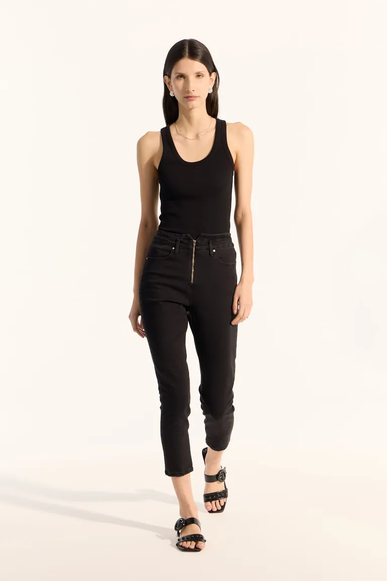 Jeans slim de tiro medio con cierre frontal y doble cintura de Portsaid en Pantalones para argentina