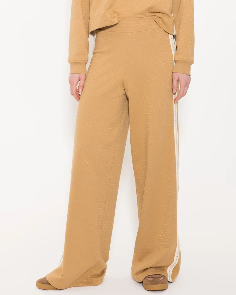 Pantalón susi de punto con lurex, de corte amplio y cintura elastizada de Jazmin Chebar en Pantalones para argentina