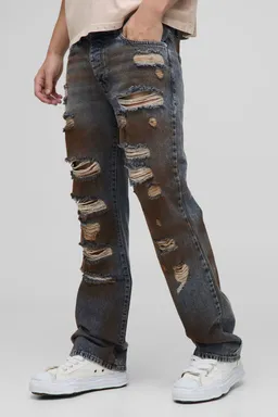Jeans slim rotos sucios de Boohooman en Pantalones para argentina