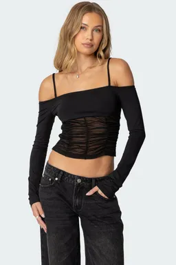 Top off shoulder mesh susie de Edikted en Tops para argentina