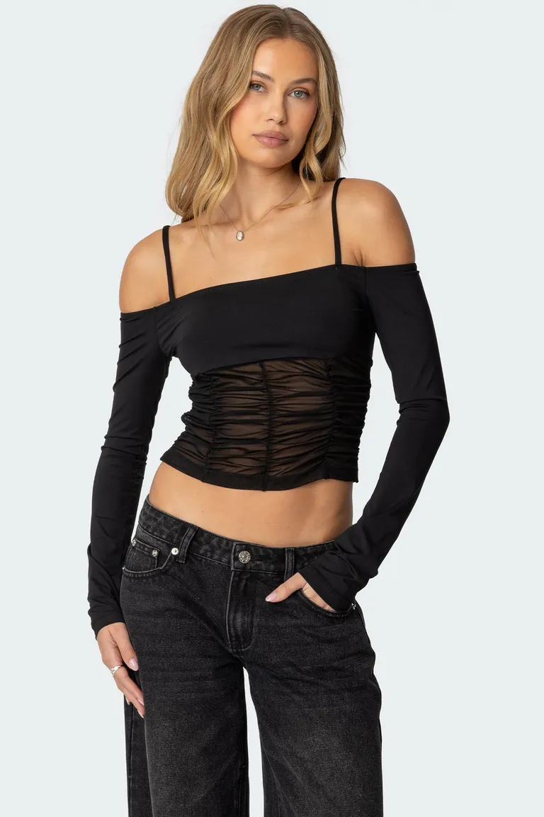 Top off shoulder mesh susie de Edikted en Tops para argentina