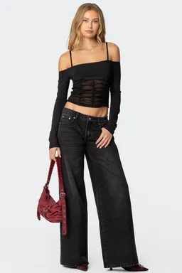 Top off shoulder mesh susie de Edikted en Tops para argentina