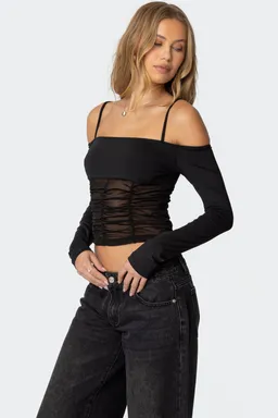 Top off shoulder mesh susie de Edikted en Tops para argentina