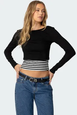 Top rayas shania con capas de Edikted en Tops para argentina