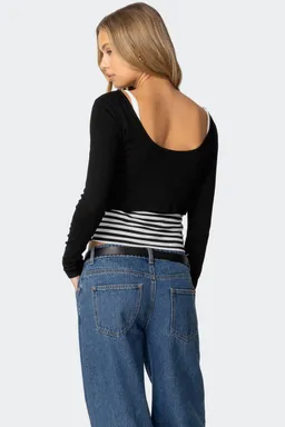 Top rayas shania con capas de Edikted en Tops para argentina