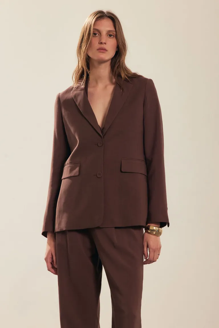 Blazer marrón de corte recto y calce holgado para un estilo sofisticado y relajado de Portsaid en Blazers para argentina