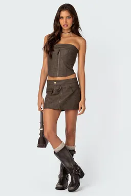 Corset cuero sintético ziva de Edikted en Tops para argentina