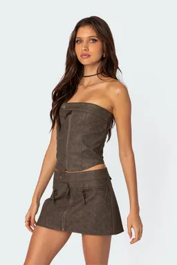 Corset cuero sintético ziva de Edikted en Tops para argentina