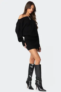 Mini vestido punto con hombros descubiertos de Edikted en Vestidos para argentina