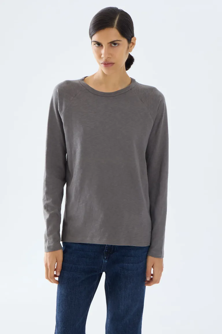 Remera de manga larga con costuras raglán y terminación de lavado suavizado de Portsaid en Remeras para argentina