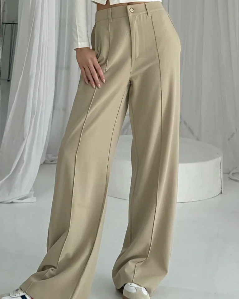 Pantalón ancho de corte recto y diseño moderno para mujer de Sky en Pantalones para argentina