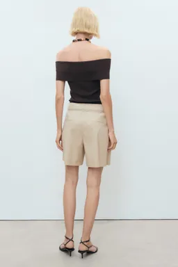 Shorts lino cinturón lazo de Mango en Shorts para argentina