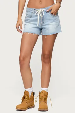 Shorts milla tiro bajo denim de Edikted en Shorts para argentina