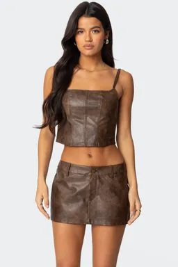 Corset simil cuero con cierre de Edikted en Tops para argentina