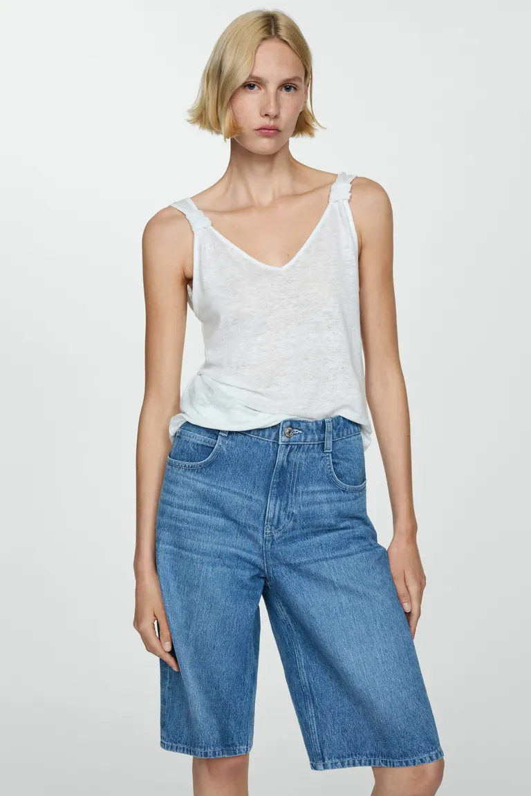 Top lino breteles nudos de Mango en Tops para argentina
