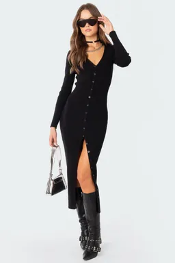 Maxivestido tejido con botones jazlyn de Edikted en Vestidos para argentina